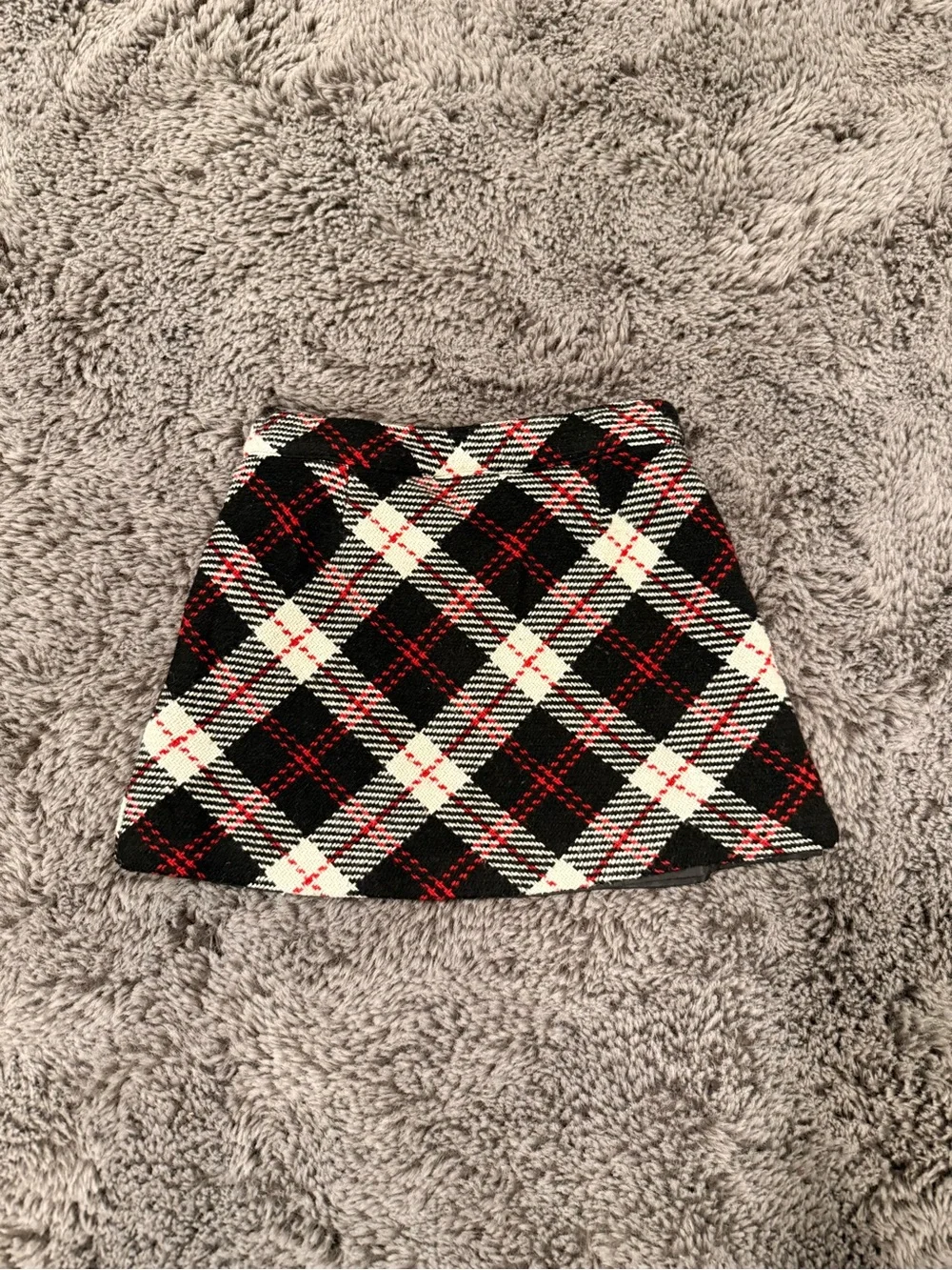Janie and Jack Black, White & Red Plaid A-Line Mini Skirt